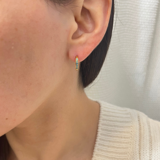 Tiny Turquoise Hoops