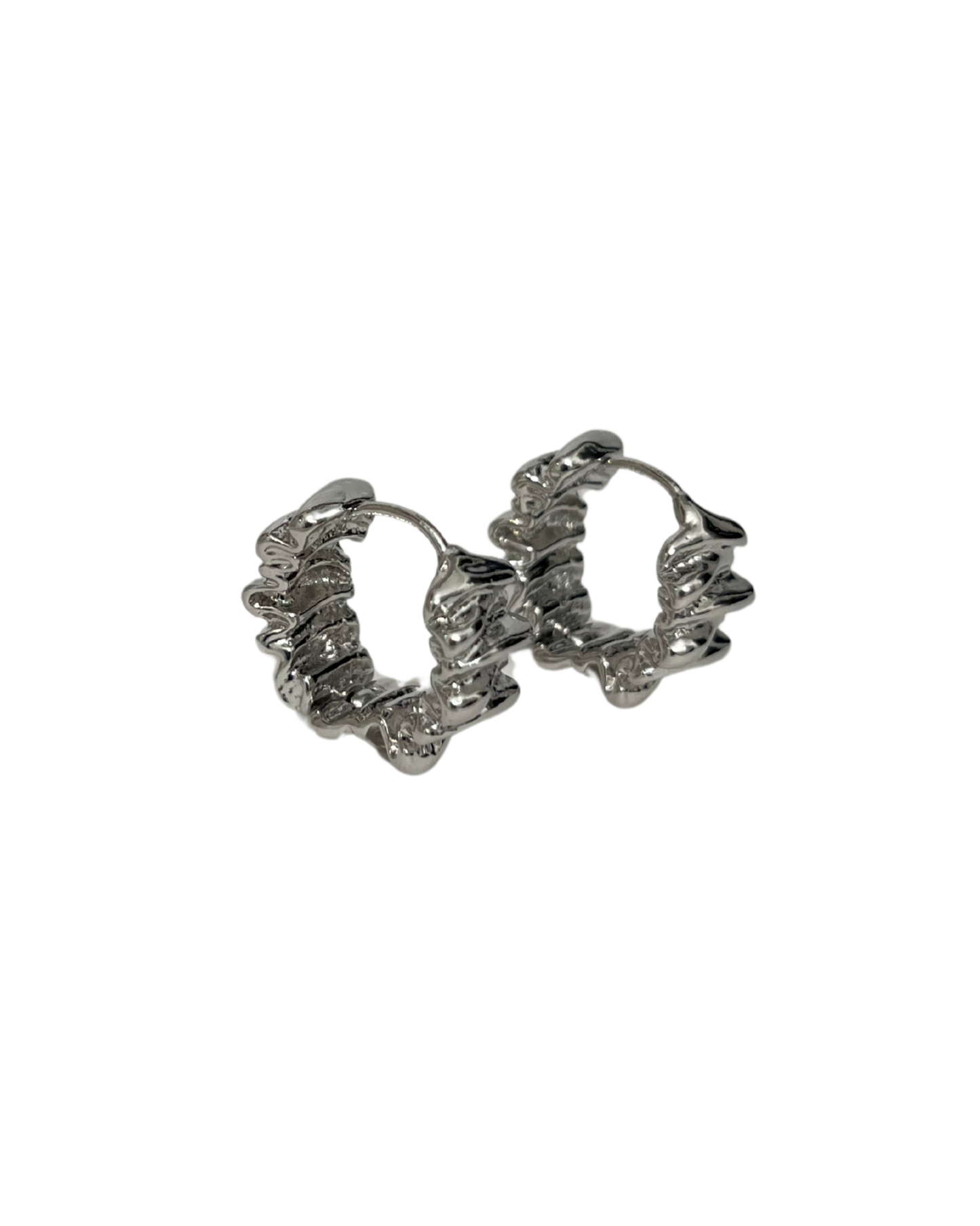 Mini Waves Silver Hoops